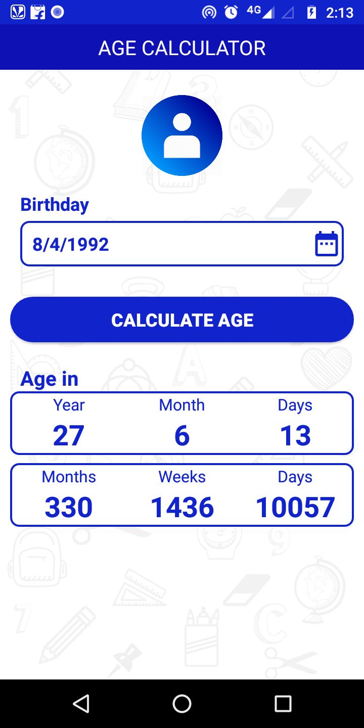 Age Calculator Android Studio Code by Narendermalik Codester