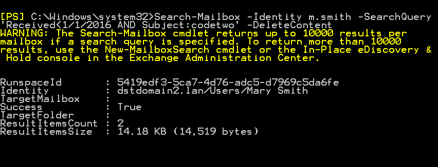 How to delete email from mailboxes on Exchange