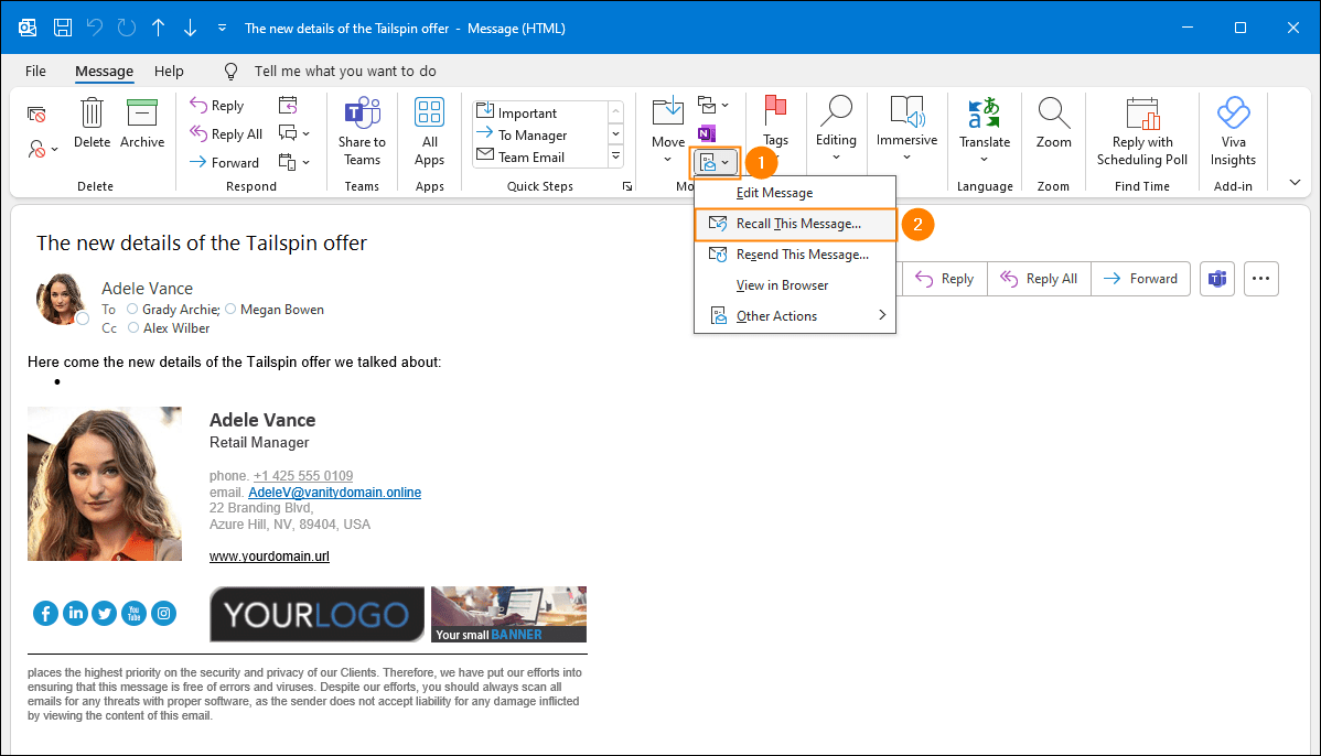 How does the new Message Recall work in Microsoft 365