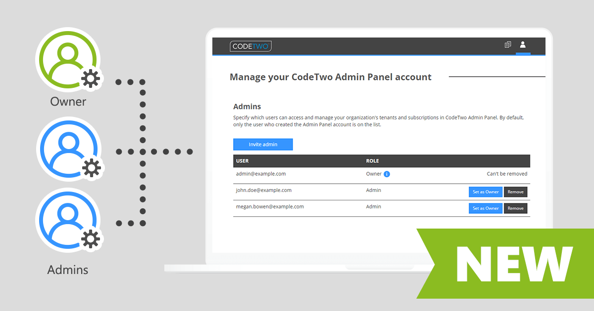 Admin access roles now available in CodeTwo Admin Panel
