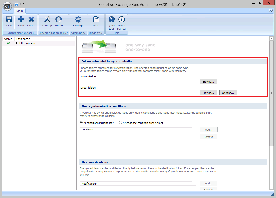 Quick guide to creating synchronization tasks