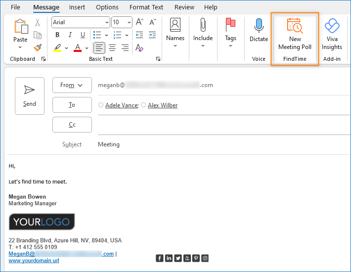 OutlookBesprechungen mit Microsoft FindTime planen