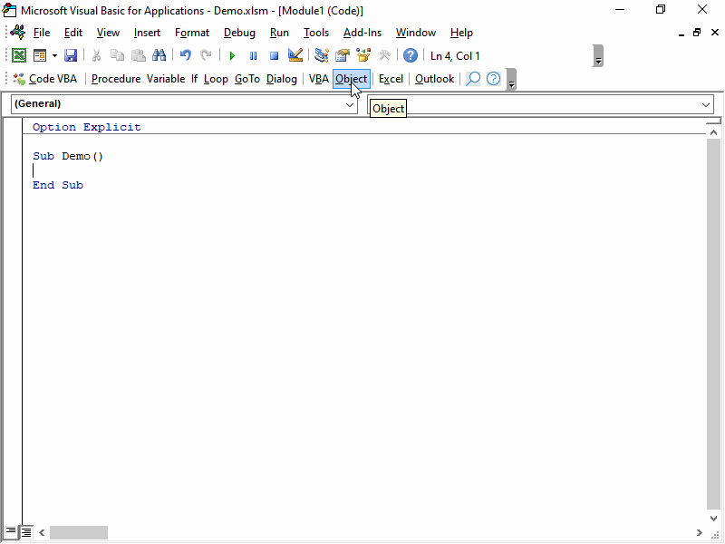 Hide a column using VBA in Excel