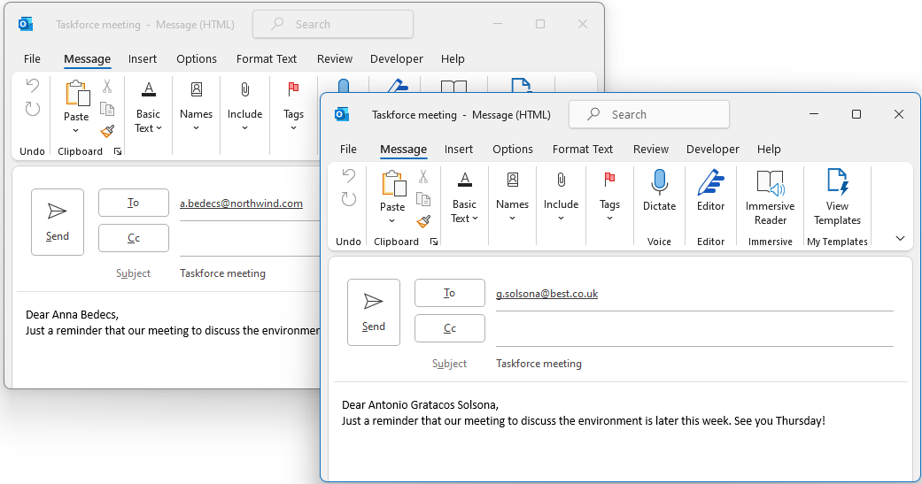 Send a formatted email with VBA and Outlook