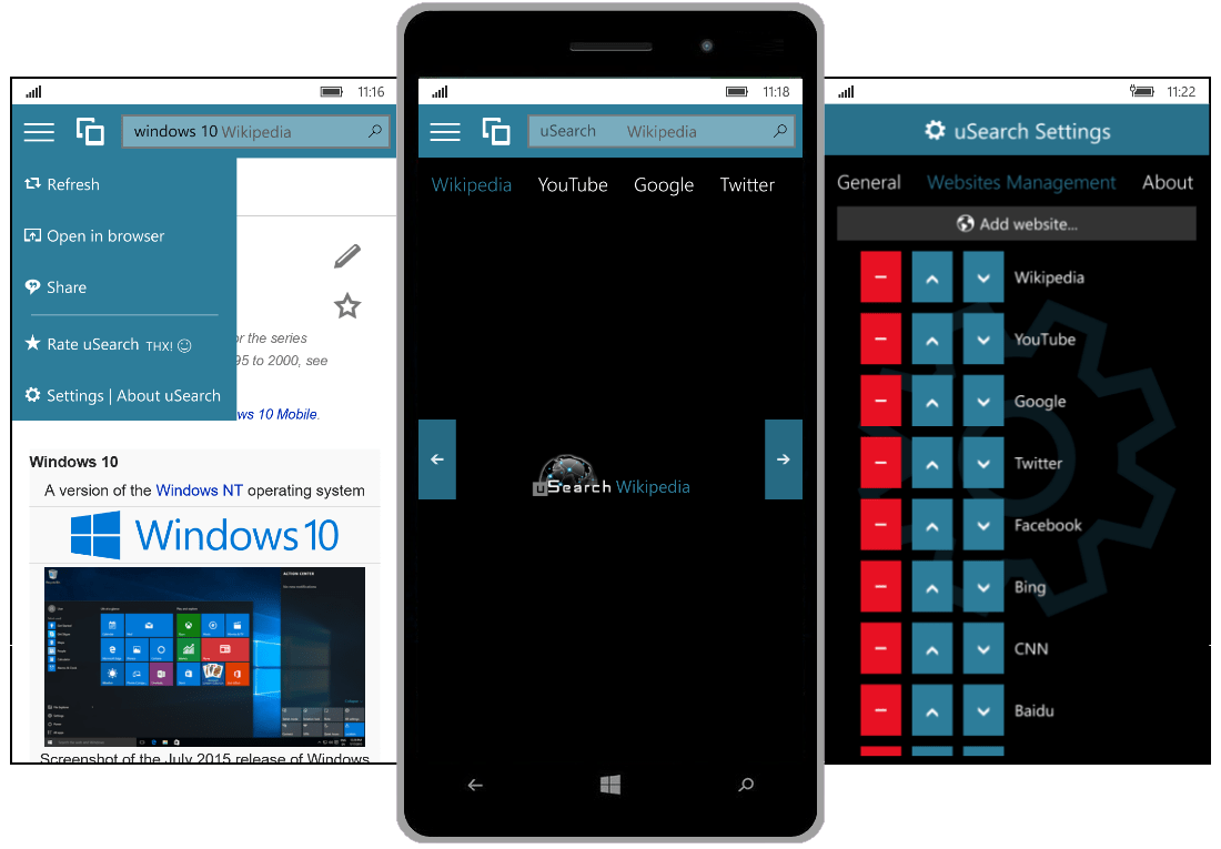 Developer Submission uSearch for Windows 10 and Windows 10 Mobile