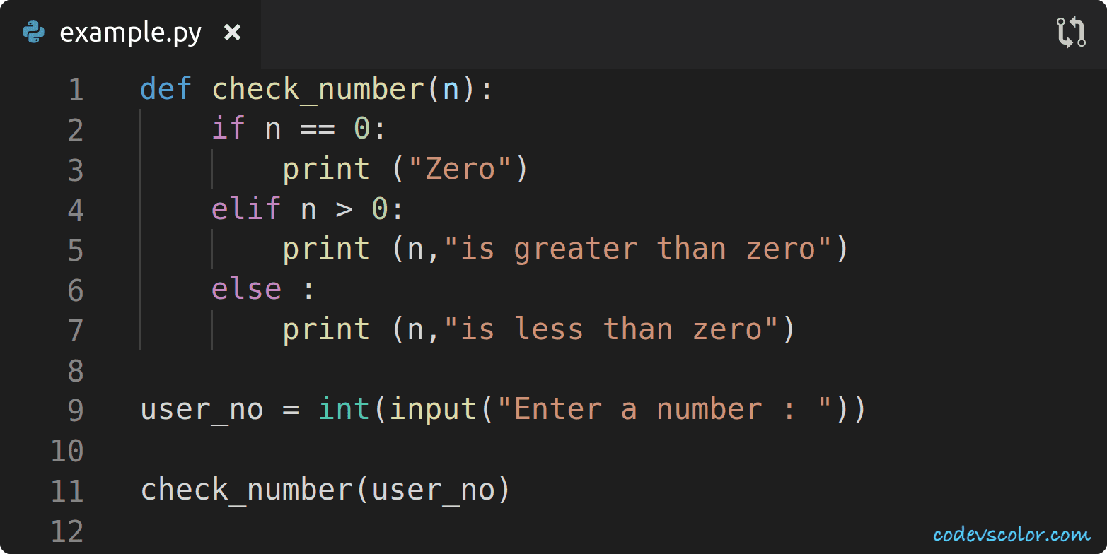 Python 3 program to check if a number is positive, negative or zero