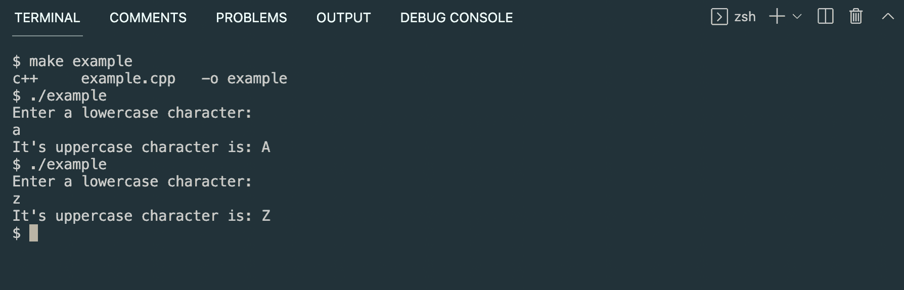 C++ program to convert lowercase to uppercase CodeVsColor