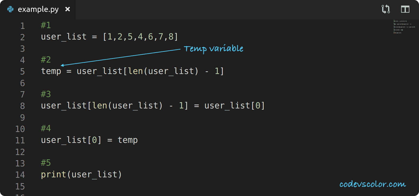 Python program to swap the first and the last element of a list