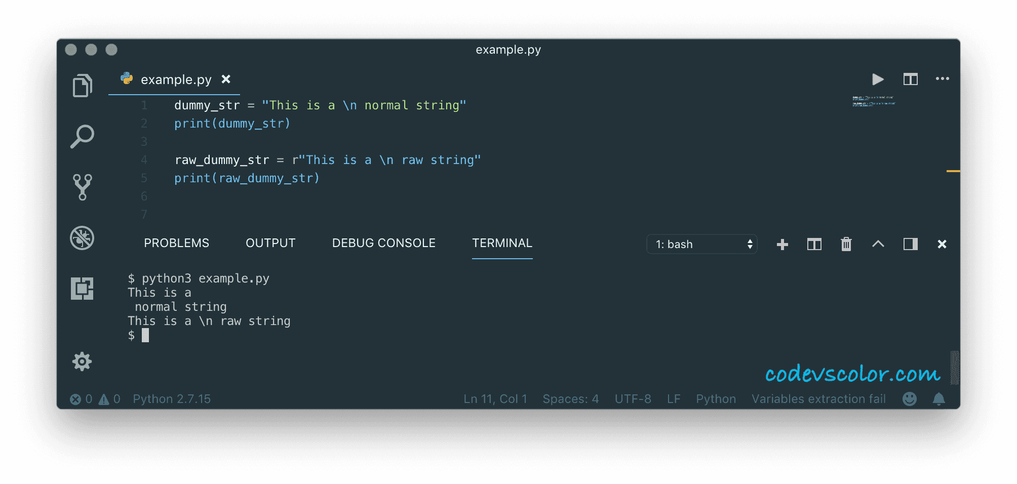 Python raw strings Explanation with examples CodeVsColor