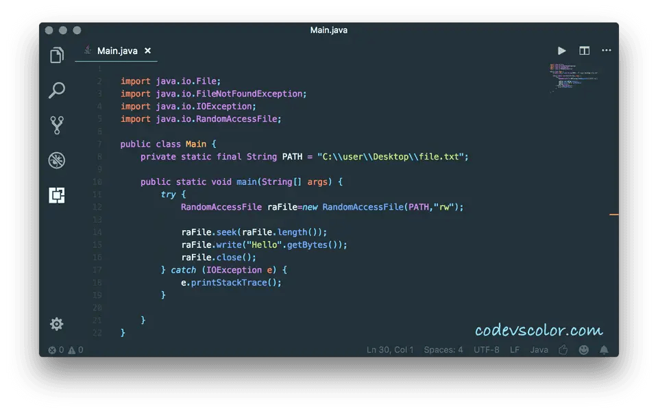 Java RandomAccessFile explanation with examples CodeVsColor