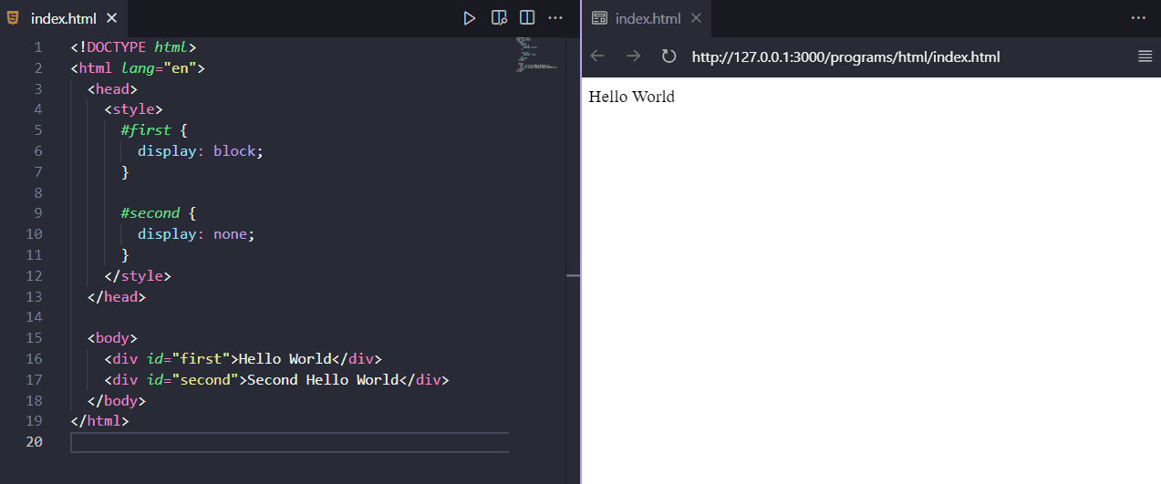 Show hide a div in JavaScript on button click CodeVsColor