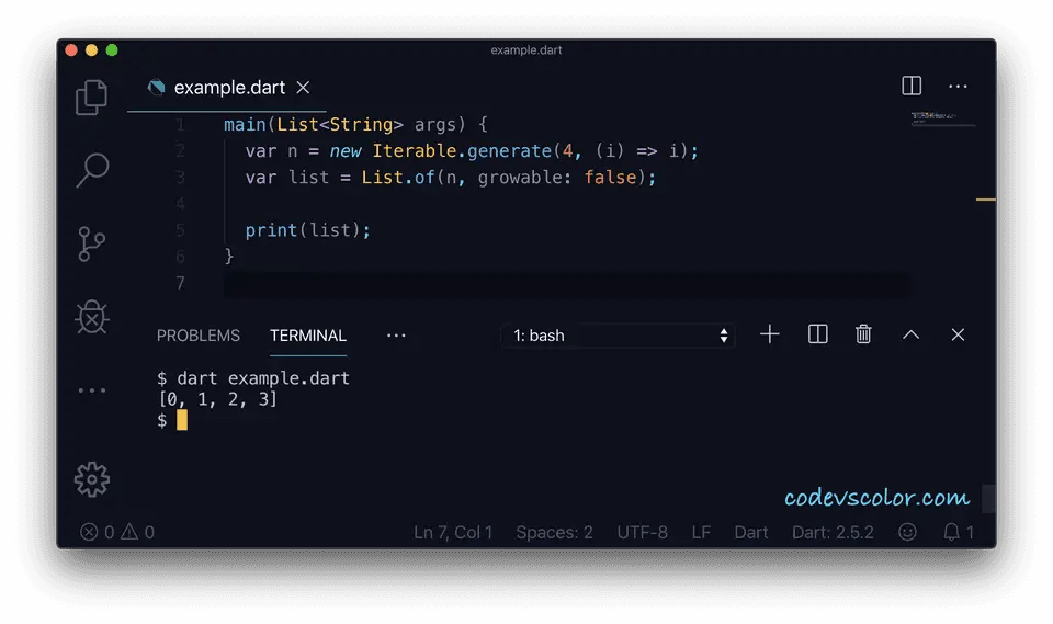 Constructors of a Dart list CodeVsColor