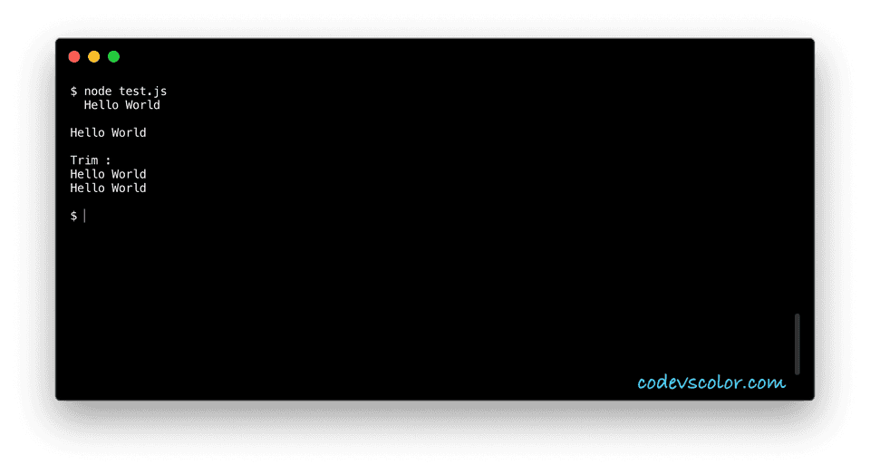 How to trim a string in JavaScript with examples CodeVsColor