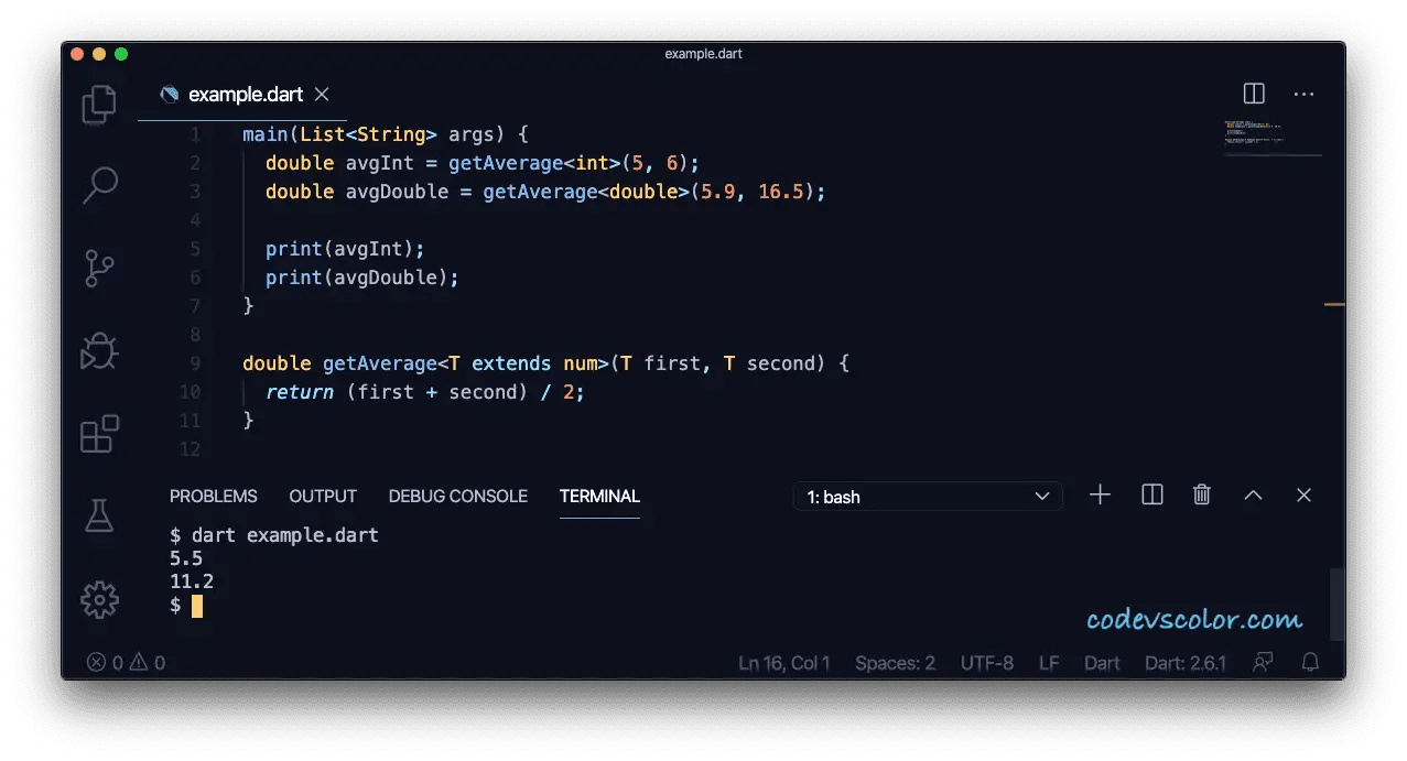 Generics in Dart explanation with example CodeVsColor