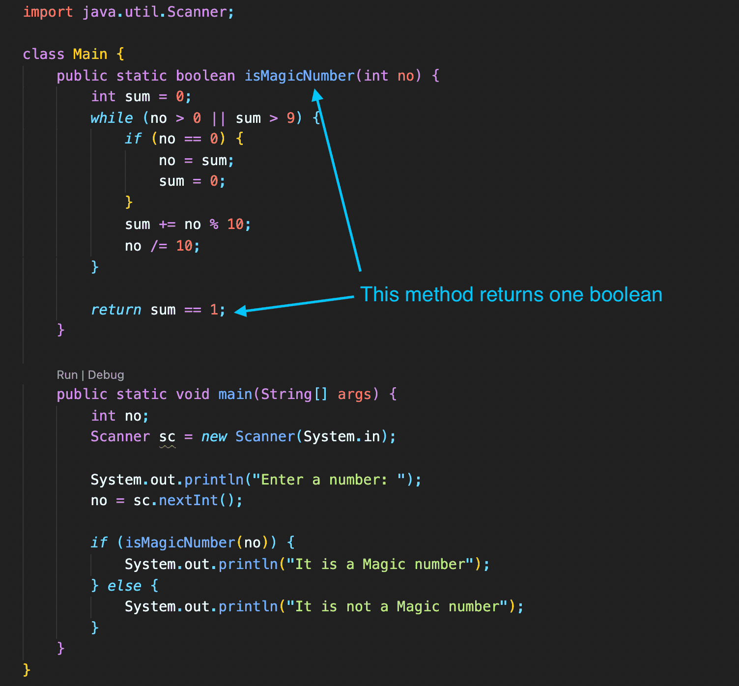 Java Program to check if a number is a magic number or not CodeVsColor