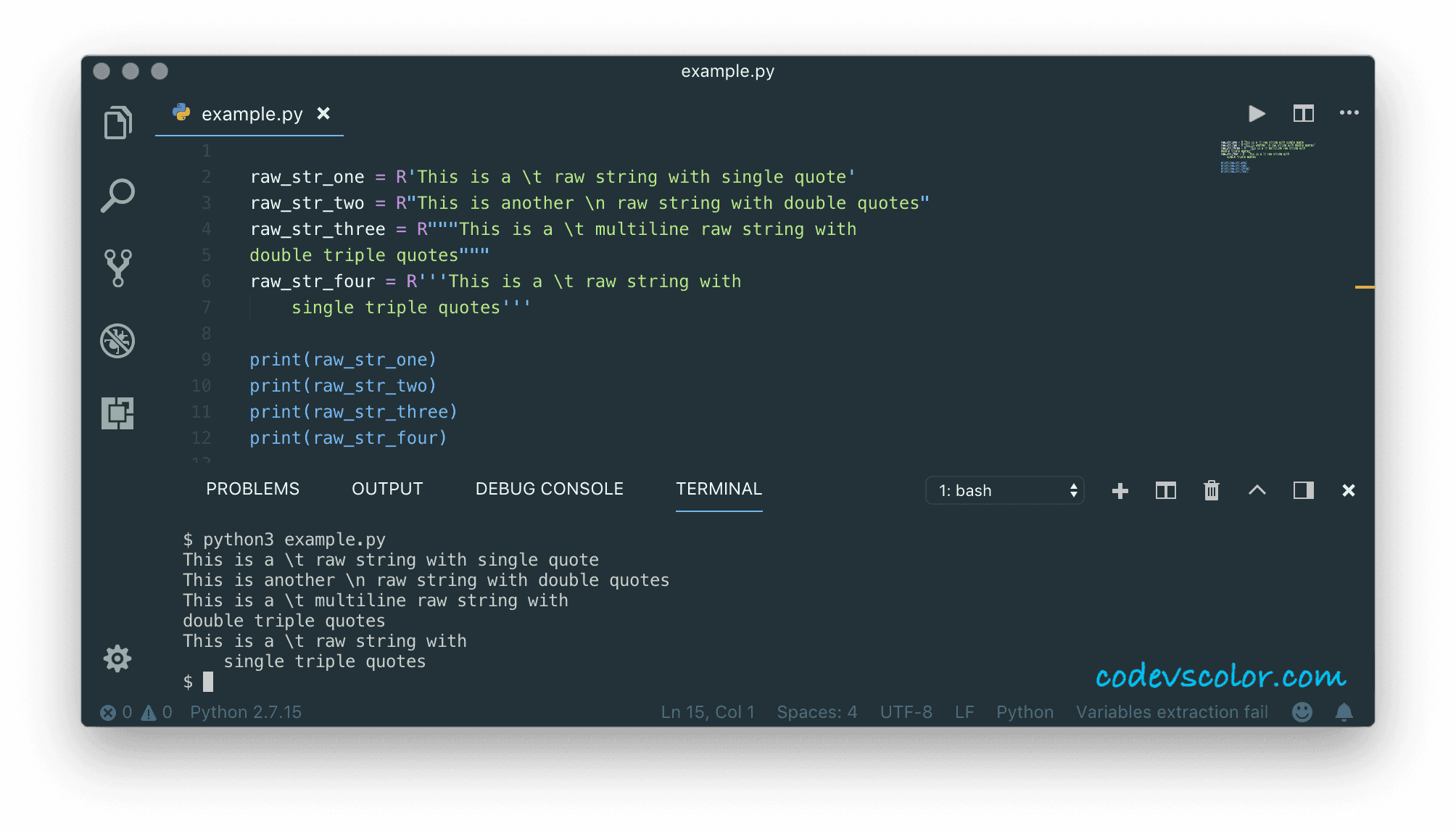 Python raw strings Explanation with examples CodeVsColor