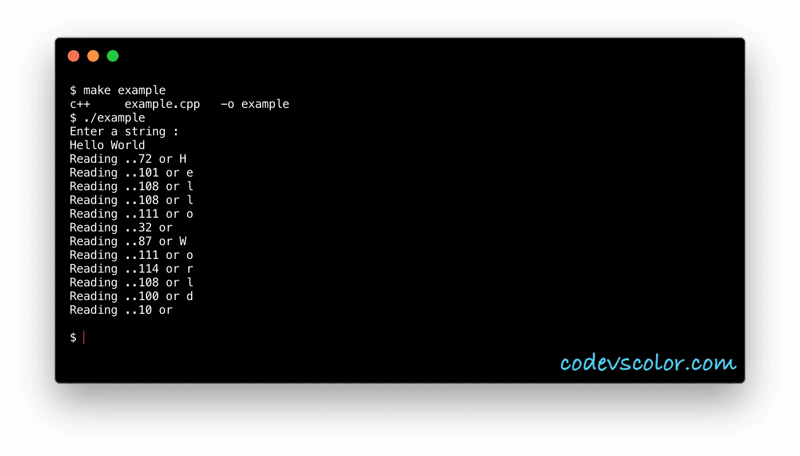 C++ getchar() function explanation with example CodeVsColor