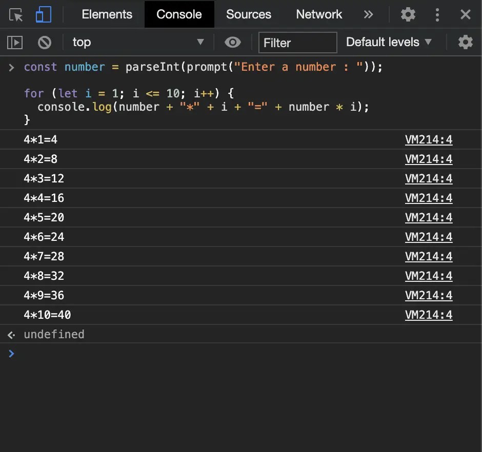 3 ways to print a multiplication table in JavaScript CodeVsColor