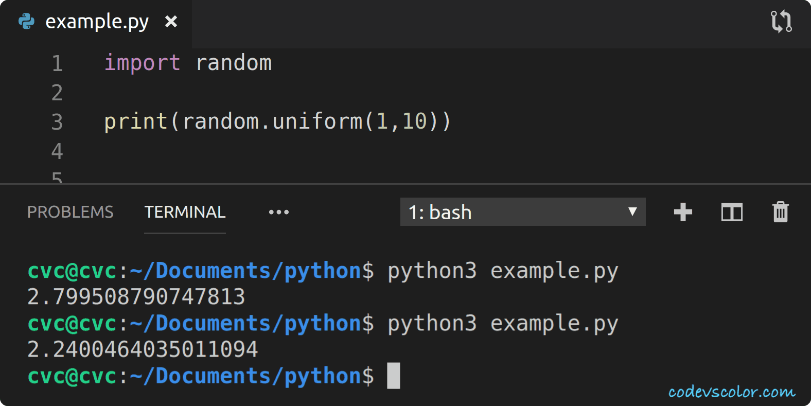 Working with random in python , generate a number,float in range etc