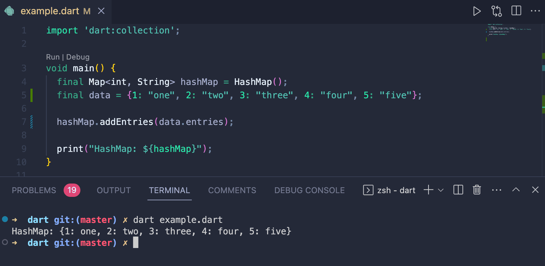 How to add and remove items of a HashMap in Dart CodeVsColor