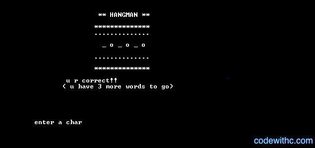 Hangman Game in C Code with C
