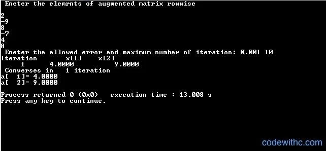 C Program for GaussSeidel Method Code with C