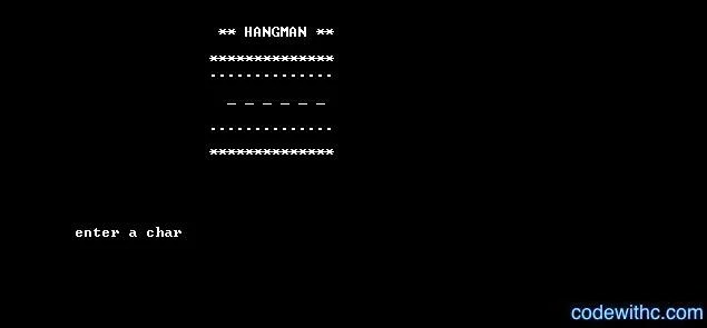 Hangman Game in C Code with C