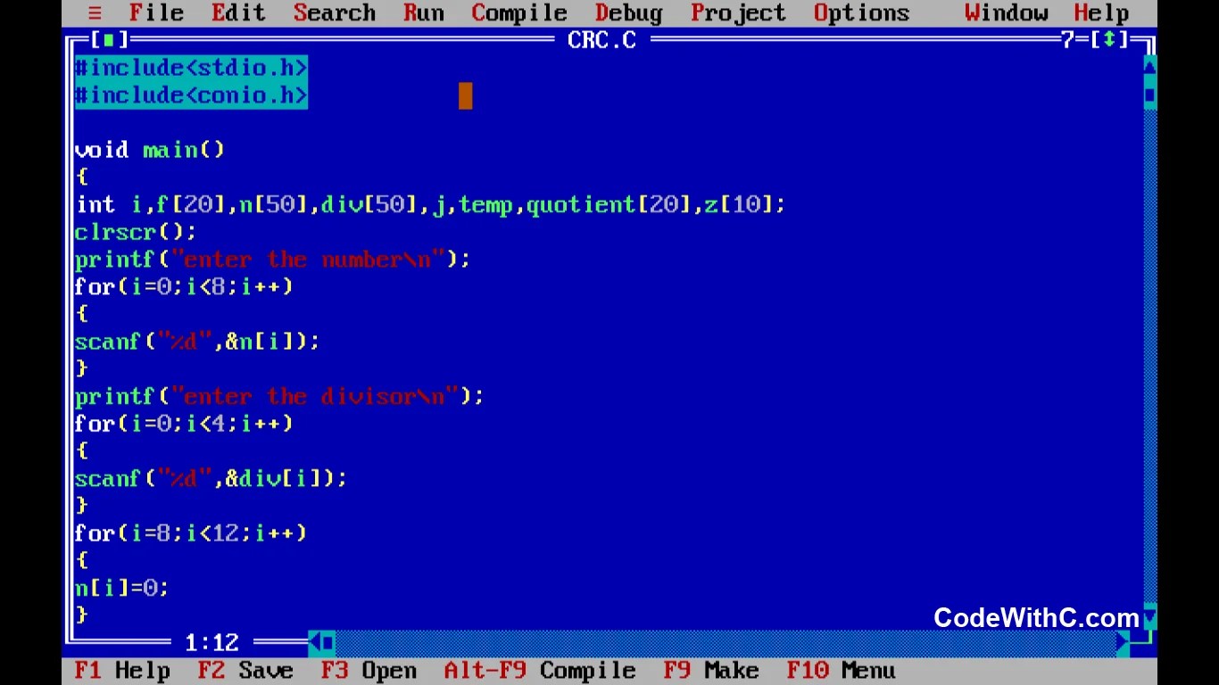 cprogramcyclicredundancycheck1 Code with C