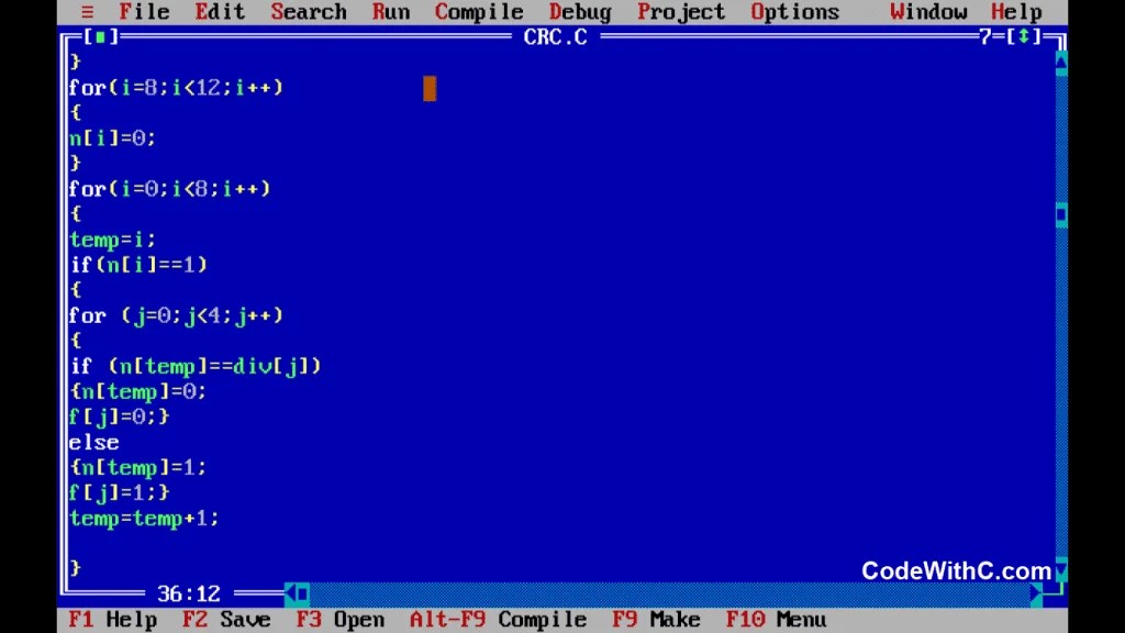 C Program Cyclic Redundancy Check (CRC) Code with C