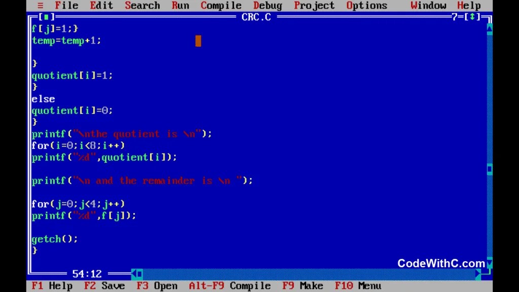 C Program Cyclic Redundancy Check (CRC) Code with C