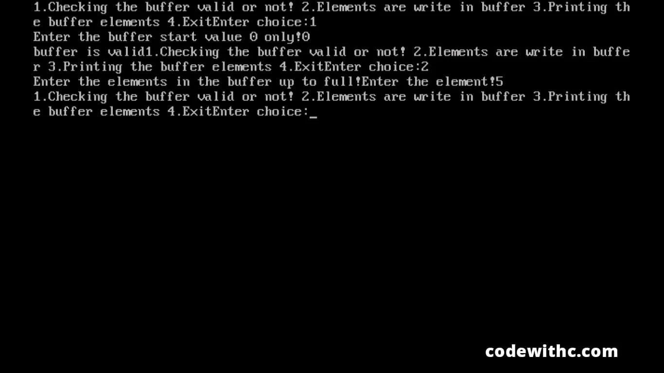 C Program Linear Buffer Usage Code With C