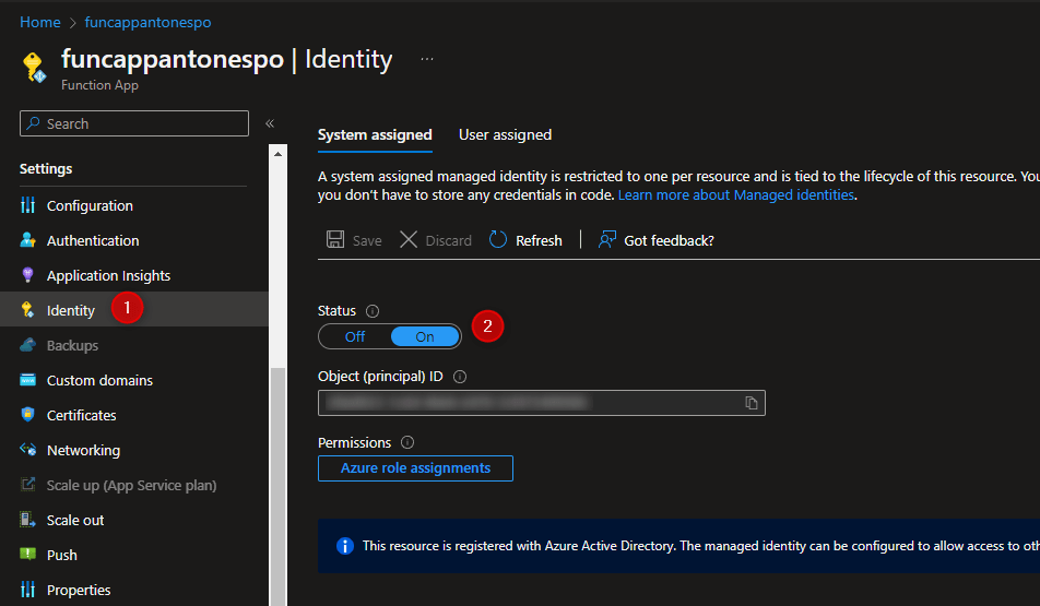 Authenticate Azure Function to Azure Storage Account using Managed