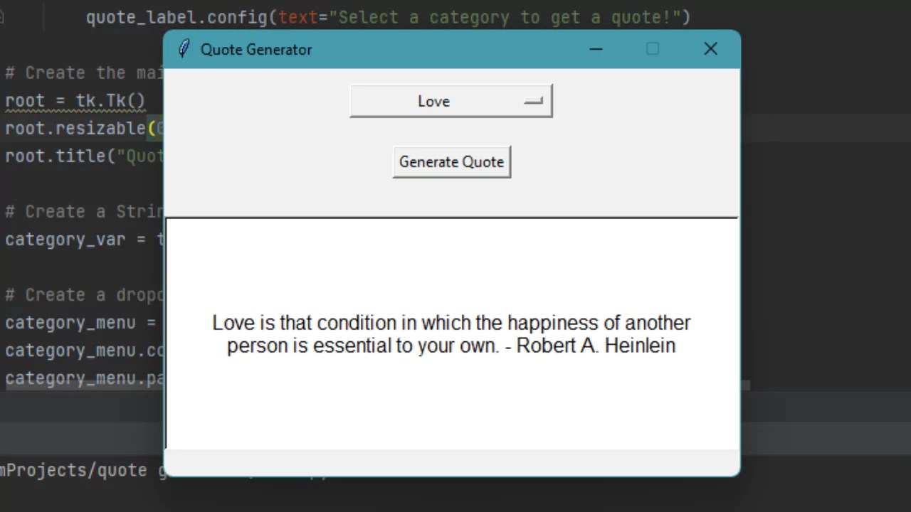 Create a Quote Generator in Python Using Tkinter