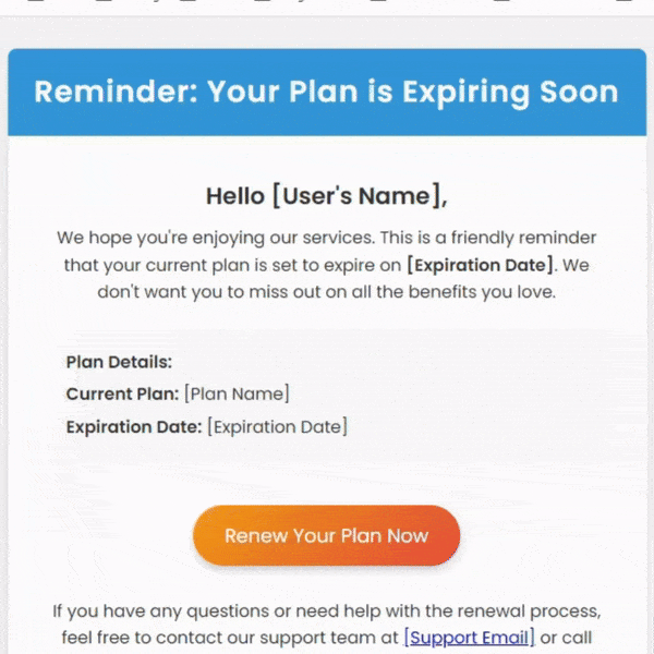 How to Write a Plan Expiry Alert Email with an HTML Template