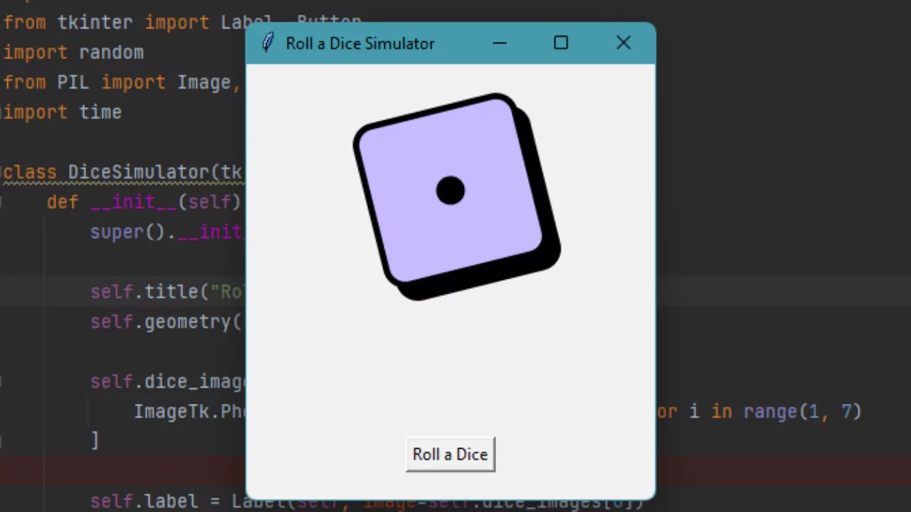 Roll a Dice Simulator with Tkinter in Python