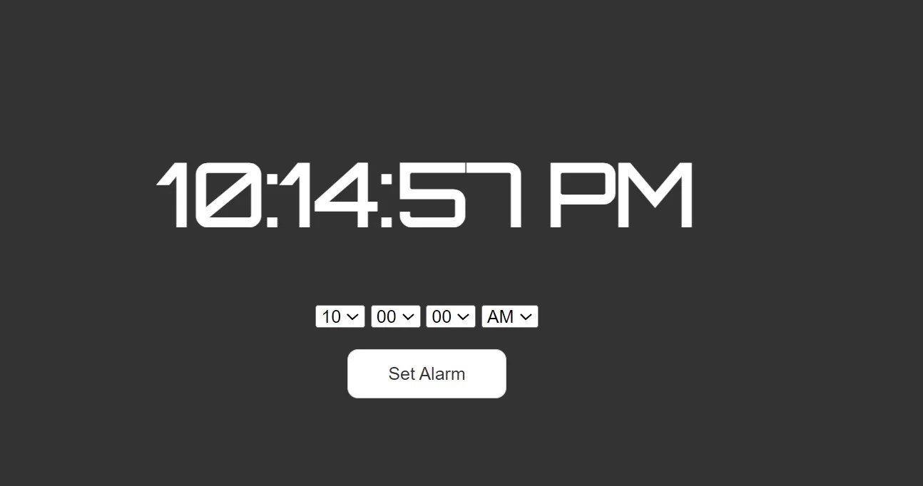 Create Alarm Clock Using HTML ,CSS & JavaScript