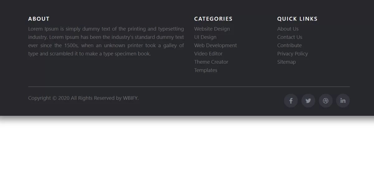 Create Footer Using HTML and CSS With Source Code
