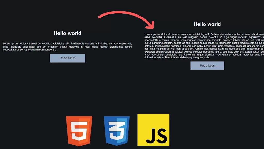 Read More And Read Less Using Html Css Javascript Code With Random