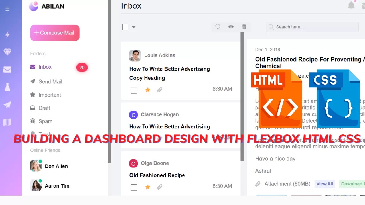 Building A Dashboard Design With FlexBox Html Css