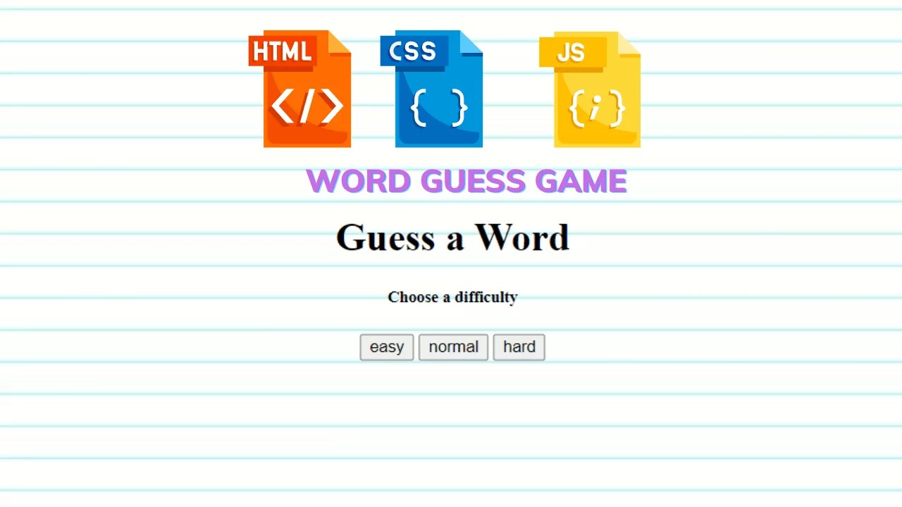 Word Guessing Game Html, Css And, Javascript (Source Code)