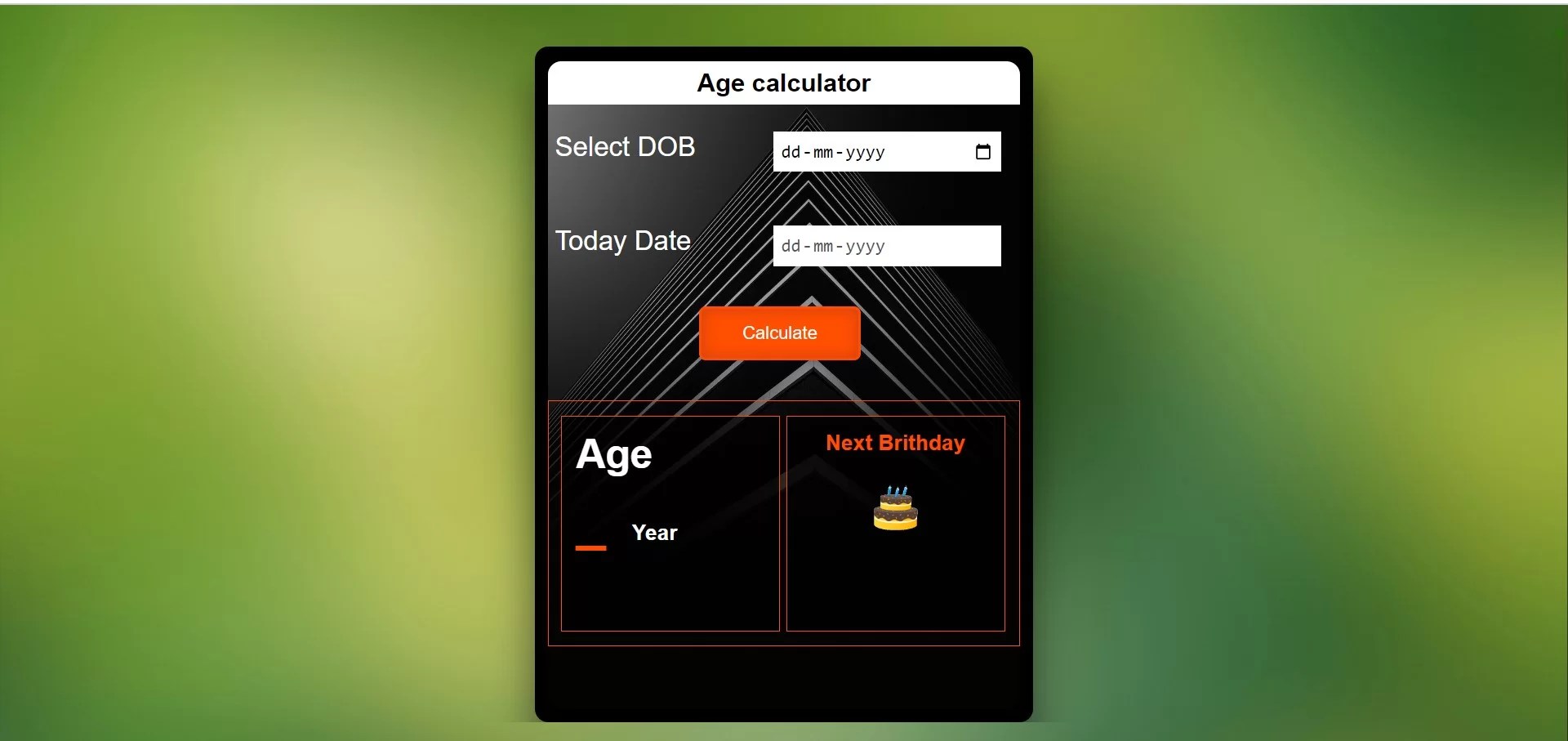 Age Calculator Using Javascript