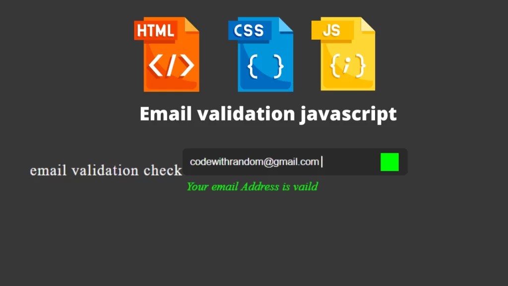 Make Email Validation Using JavaScript Code