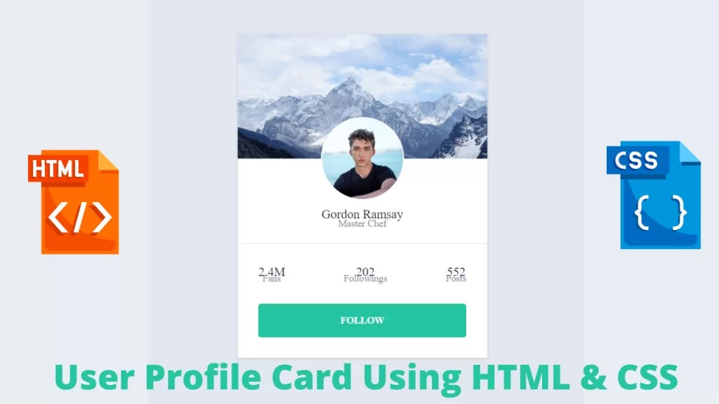 User Profile Page Design Using HTML & CSS With Source Code