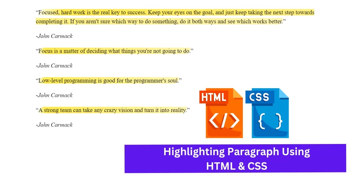 highlight Text in a Paragraph Using HTML & CSS