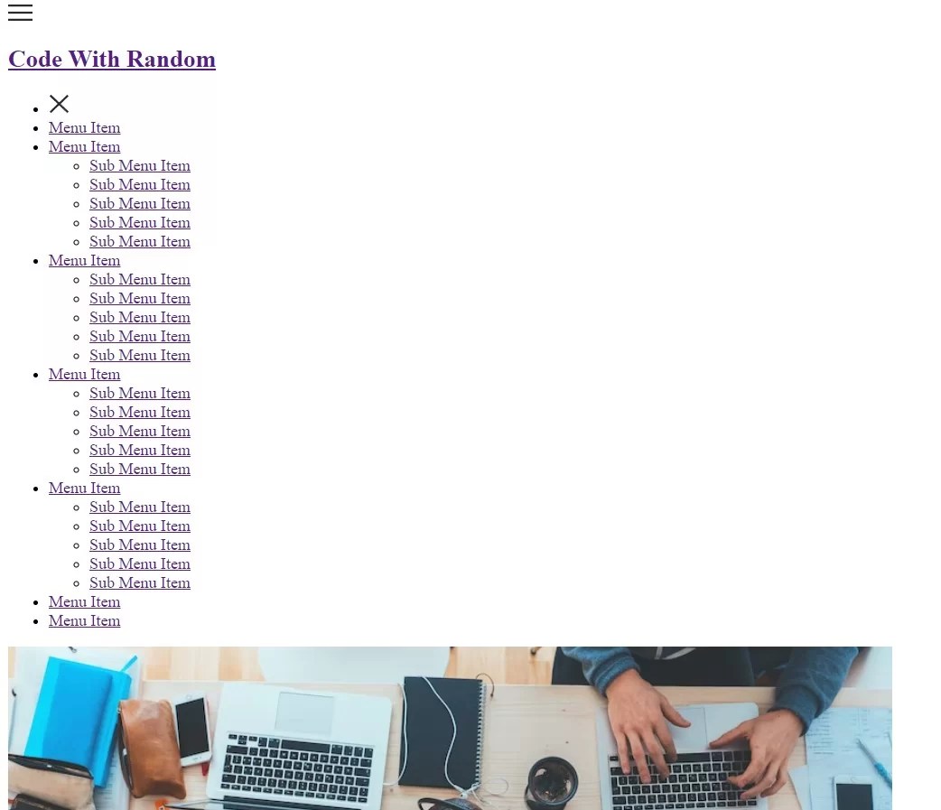 Create Sidebar Dropdown Menu using HTML, CSS & JavaScript