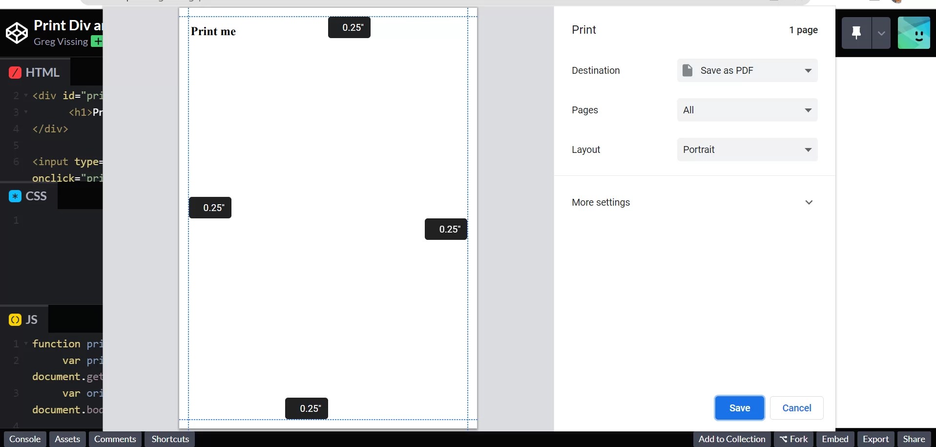 Print the Content of a div Element using HTML & JavaScript