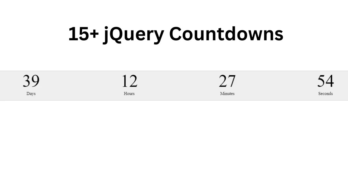 15+ jQuery Countdowns CodeWithRandom