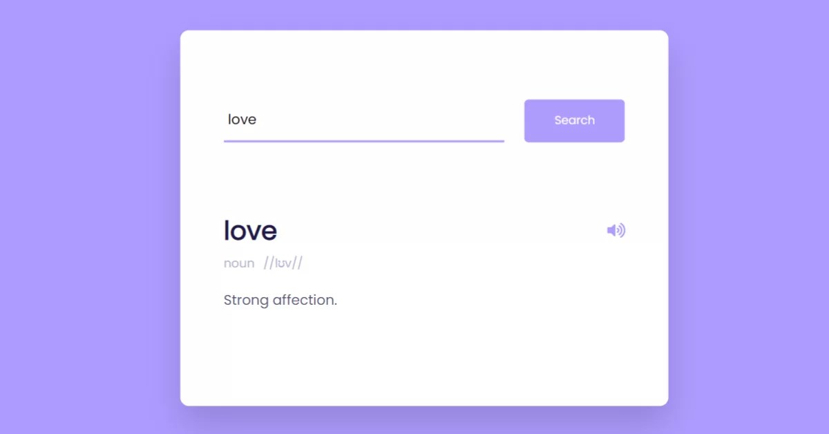 Create Dictionary App using HTML, CSS & JavaScript