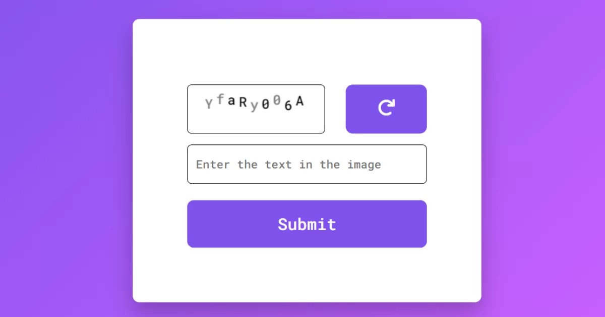 Captcha Generator using HTML, CSS & JavaScript