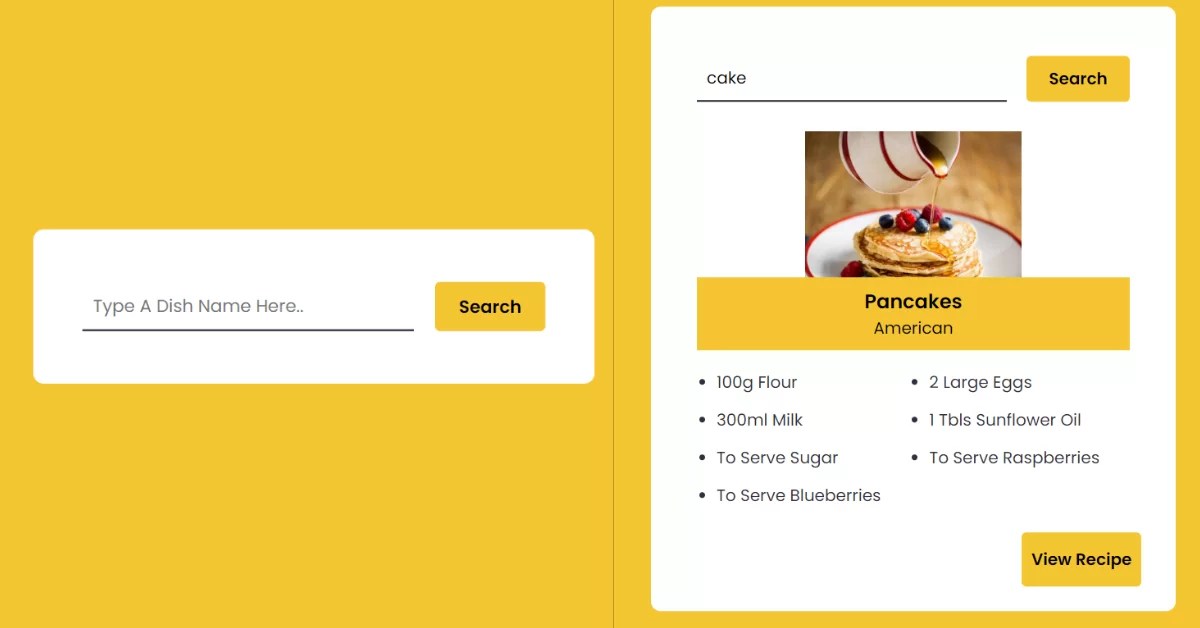 Recipe App using HTML, CSS & JavaScript CodeWithRandom